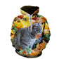 Hooded Men's Sweater Animal Digital Printing