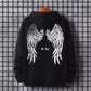 Trendy Angel Wings Printed Hooded Men's Sweater