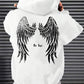 Trendy Angel Wings Printed Hooded Men's Sweater