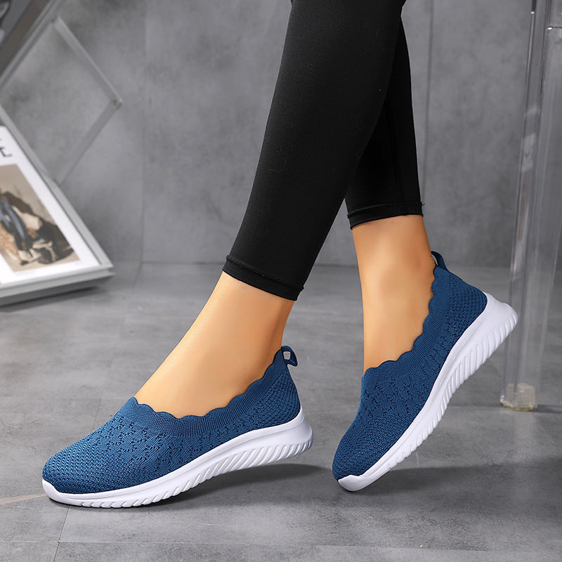 Low-cut Flying Woven Fashion Plus Size Women's Shoes