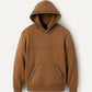 Hooded Pullover Earth Color Coat Fleece-lined