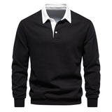 Long Sleeved Polo Collar Hoodie Trendy European Size